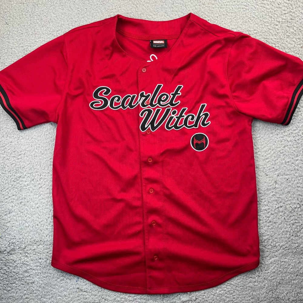 Scarlet Witch WandaVision Jersey Baseball Jersey Marvel Our Universe Mens M Red